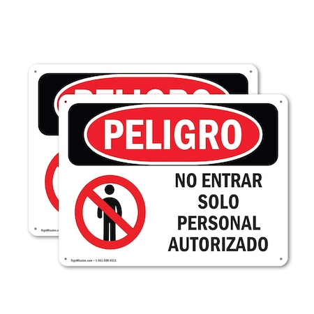 Signmission 10 in Height, 14 in Width, Plastic, Rectangle, Spanish OS-2PACK-DS-P-1014-LS-1144